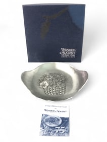Wendell August Metal Dish With Floral Design