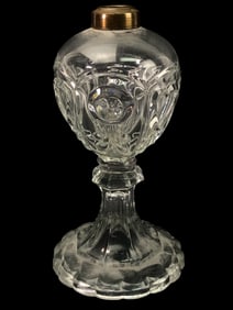 Antique Glass Whale Oil Lamp 9 Inches Tall
