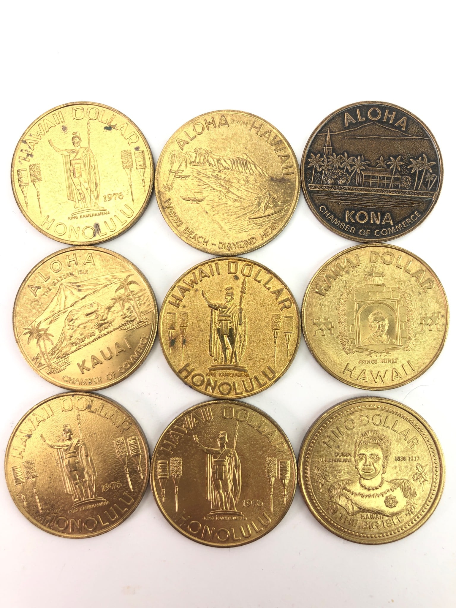 Aloha Hawaiian Dollar Coins Set Of 9 (1 of 10)