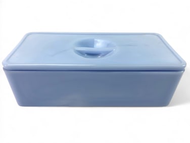 Jeannette Glass Delphite Blue Refrigerator Dish