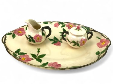 Franciscan Desert Rose Platter Creamer Sugar Bowl