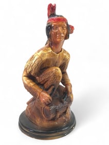 Vtg Chalkware Native American Sculpture