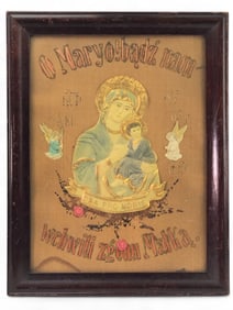 Antique Polish Embroidered Lady Of Perpetual Help