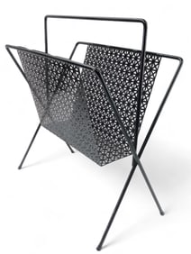 MCM Atomic Black Metal Magazine Rack