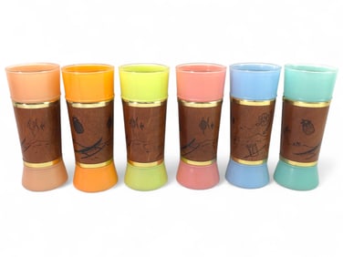 6 Siestaware Frosted Tiki Bar Tumblers