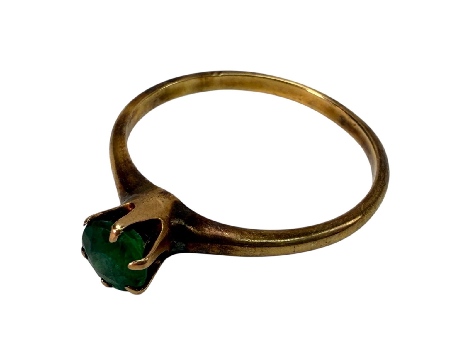 14k Gold Size 9 Ring With Green Stone (1 of 7)
