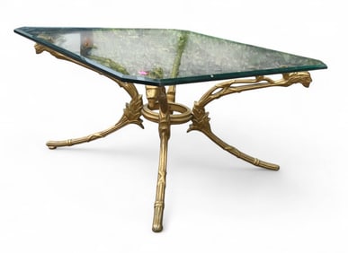 Hollywood Regency Gilt-Toned Metal Table