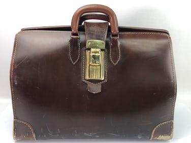 Brown Leather Doctor’s Bag With Brass Closure