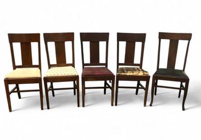 Mission Arts & Crafts Dining Chairs Set Of 5