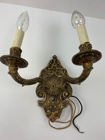 Spanish Revival Cast Brass Wall Sconce