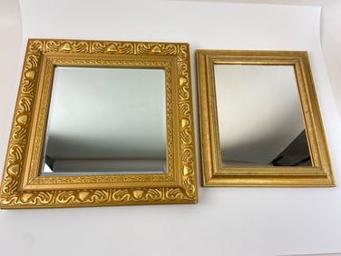 Two Decorative Gold Framed Mirrors