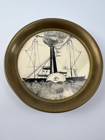 3.5? Made In Italy Scrimshaw With Brass