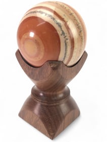 Red Jasper Stone Sphere With Wood Stand