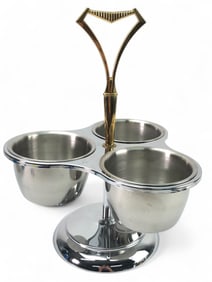 MCM Kromex Stainless Steel 3-Bowl Carousel Server