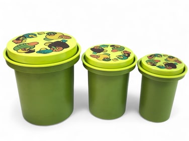 Vtg Rubbermaid Nesting Mushroom Canisters