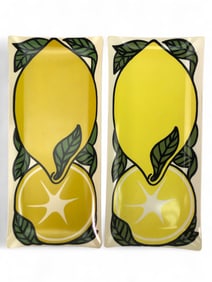Two Vtg Melamine Lemon Trays