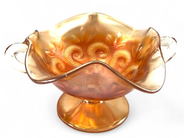 Antique Dugan Marigold Carnival Glass Candy Dish