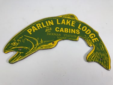 Parlin Lake Lodge Fish-Shaped Sign