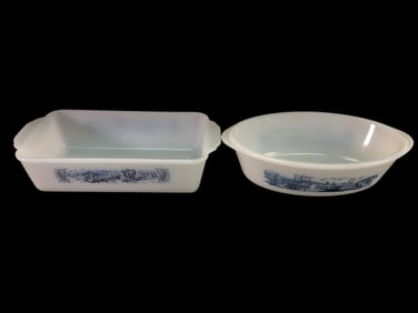 Currier & Ives Glasbake Loaf Pan & Casserole