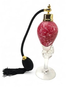 Vtg Royal Limited Pearl Pink Glass Perfume Bottle
