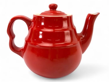 Vtg Universal Cambridge Red Teapot With Lid