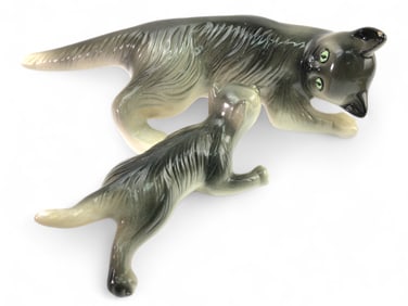 MCM Ceramic Cat & Kitten Figurines