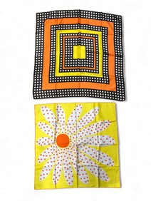 Echo Silk Scarves With Geometric & Floral Design
