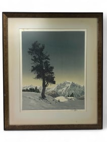 MCM Hans Figura Etching On Silk ‘Lone Tree’