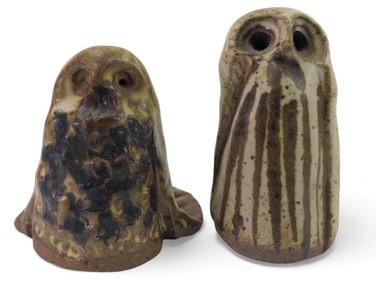 Studio Art Pottery Owl Figurines Set Of 2