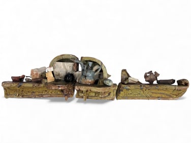 Signed John Glick Plum Tree Pottery Mantel Piece