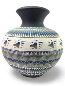 Navajo Handmade Pottery Vase By JMSN
