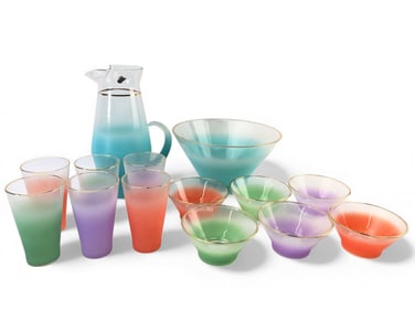 14pc NEW MCM Blendo Glass Set