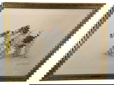 Leon Danchin Signed Terrier Etching