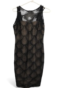 Badgley Mischka Black Lace Overlay Dress