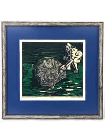 Judith Costello Wood Block Print 1983