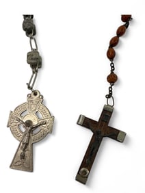 Connemara Marble & Wood Rosary Bead Lot