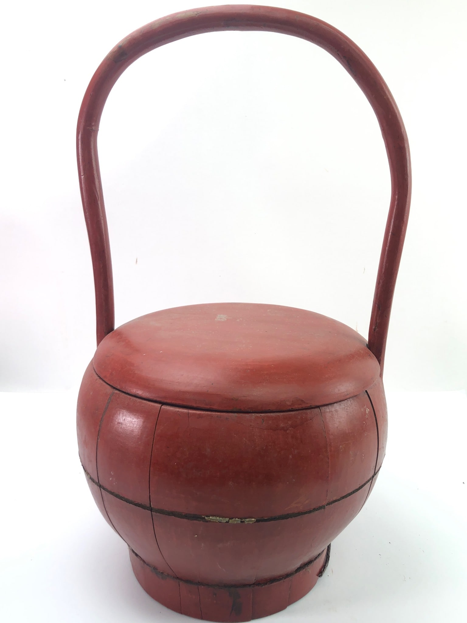Antique Chinese Red Lacquer Wedding Basket (1 of 8)