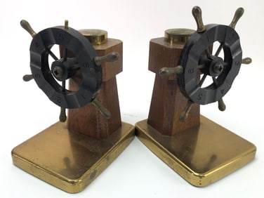 Nautical Ship Wheel Bookends