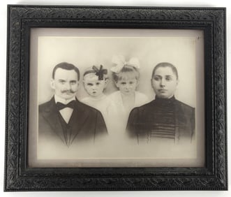 Antique Framed Portrait Of Family