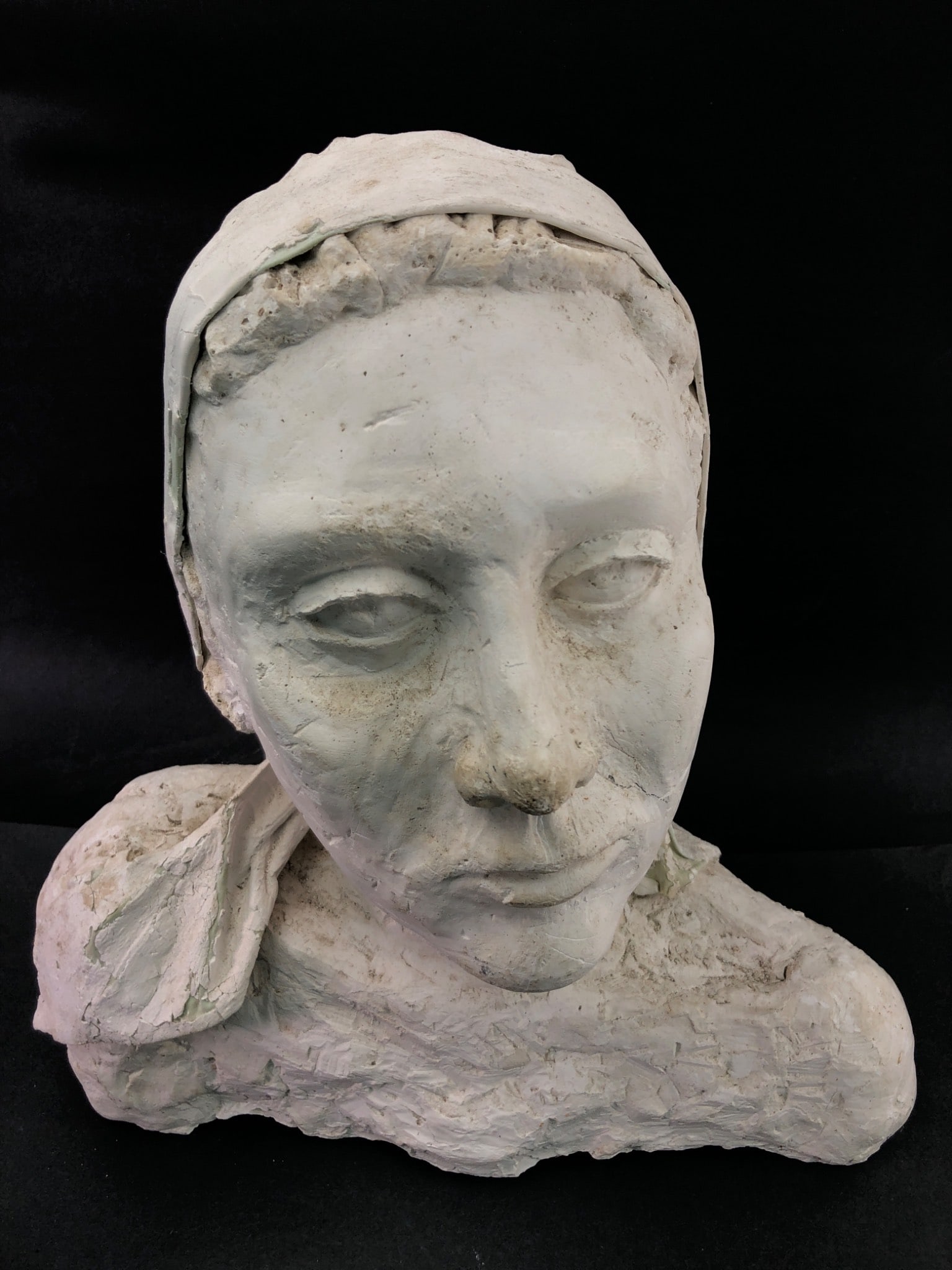 Plaster Bust Of Woman With Headscarf (1 of 8)