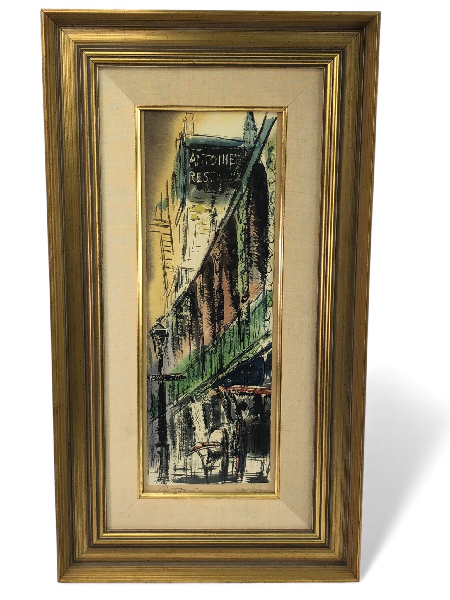 MCM Signed Watercolor New Orleans Street Scene (1 of 8)