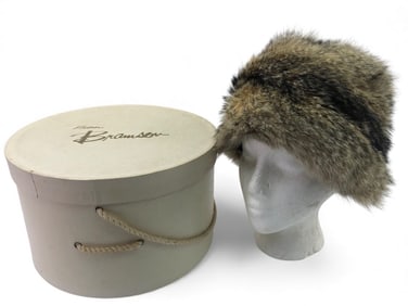Vtg Bramson Mink Fur Hat In Original Box