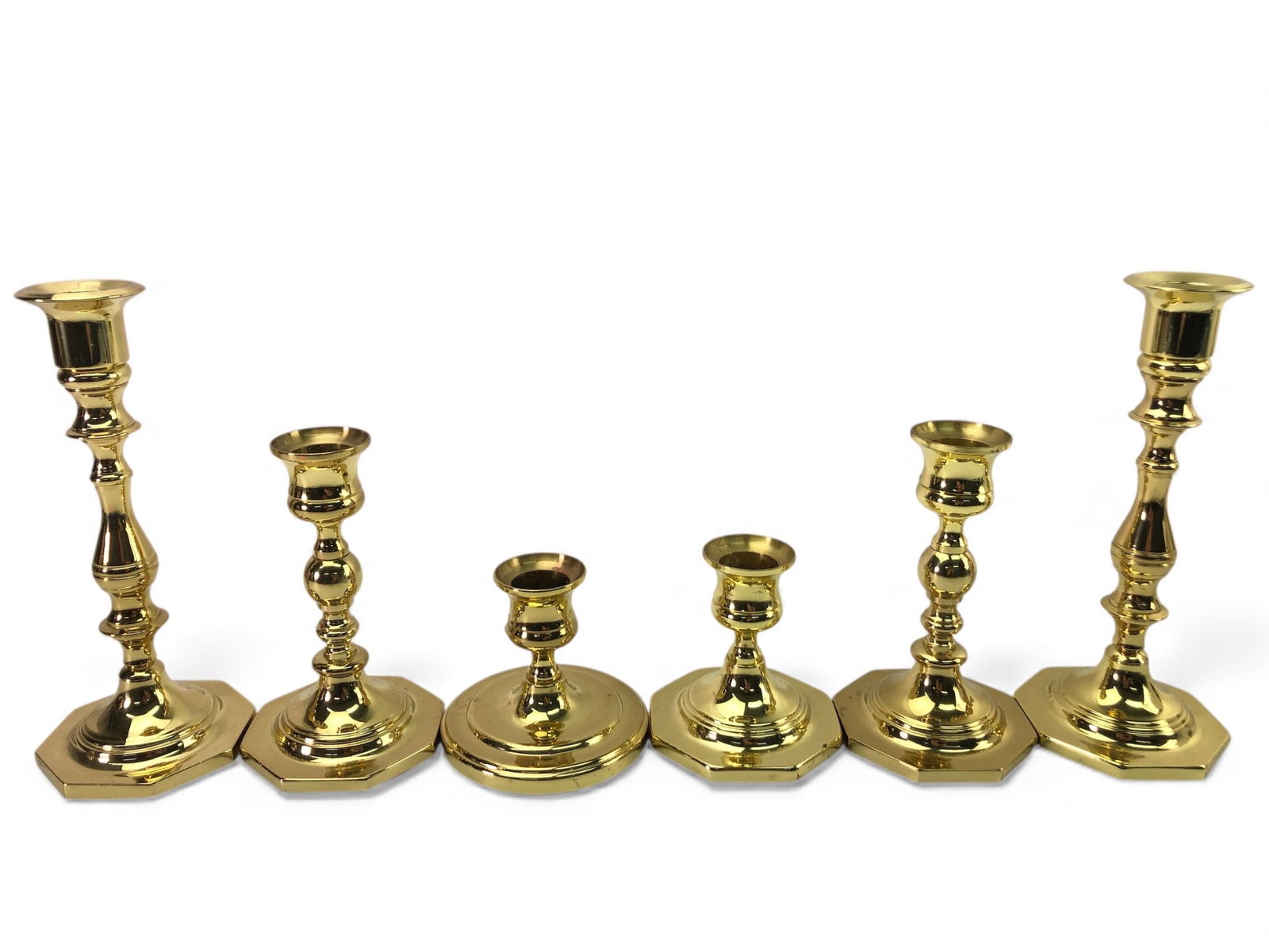 6 Vtg Baldwin Brass Candle Holders (1 of 6)