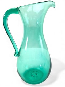 MCM Blenko #569 Sea Green Glass Pitcher 12 Tall