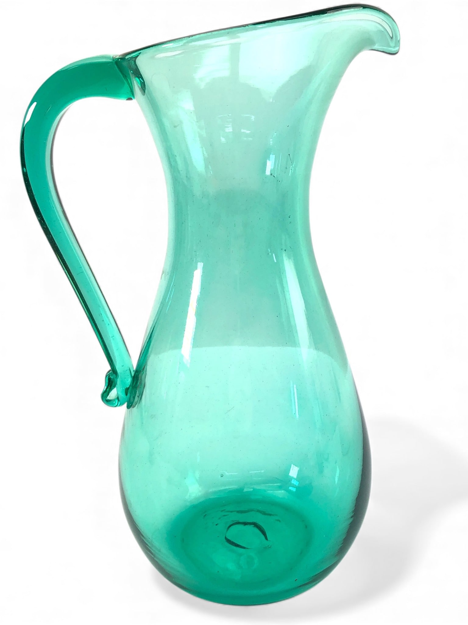MCM Blenko #569 Sea Green Glass Pitcher 12 Tall (1 of 8)