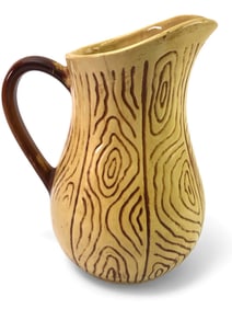 1940s Watt Ovenware Tree Bark Pitcher