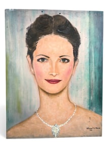 Edward D. Stross Portrait On Wood Board