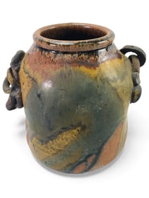Studio Pottery Jar By Gerard With Flow Glaze