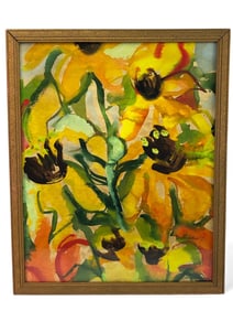 1963 Dinah Portner Watercolor Under Glass