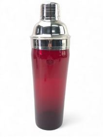 Home Essentials Ruby Red Glass & Chrome Shaker